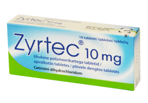 Zyrtec (Cetirizine Hydrochloride) 10 mg Tablets, N10